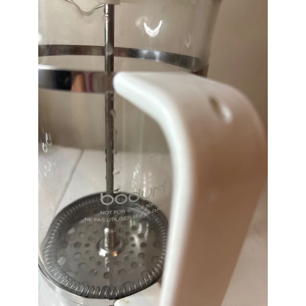 Bodum French Press Coffee Maker 34oz White Clear Glass Chrome Excel 8 Cup